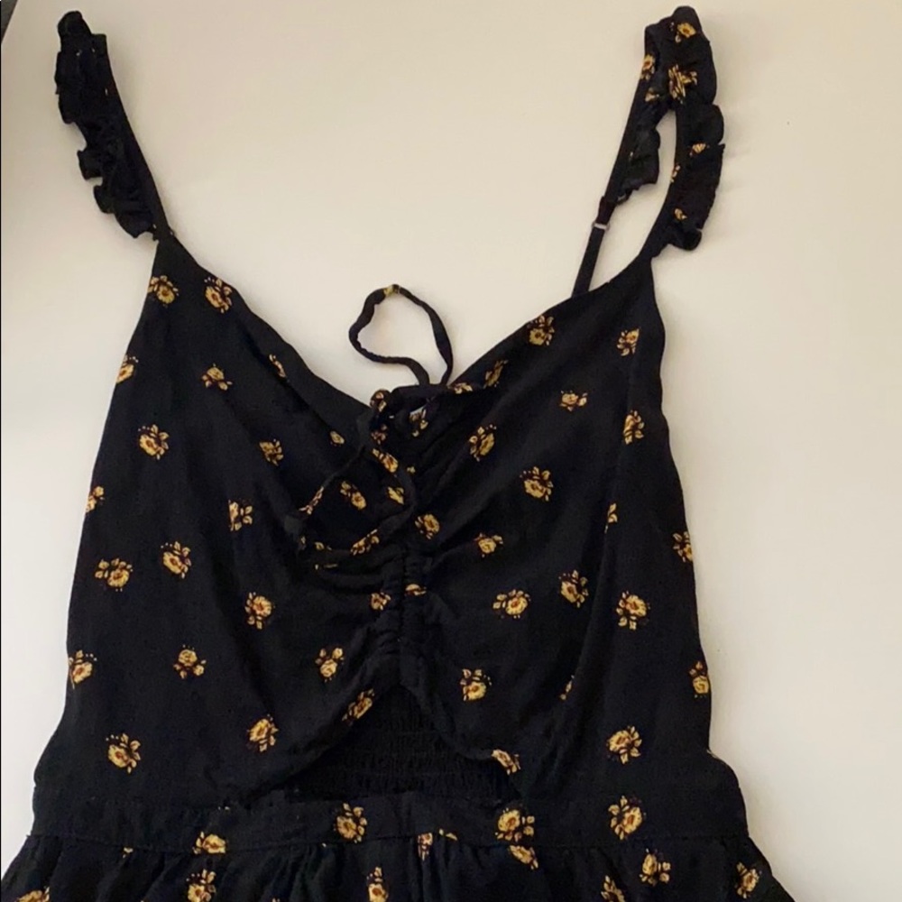 black yellow floral romper